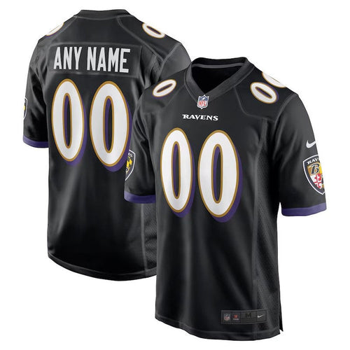 Baltimore Ravens - Maglia da gioco NFL personalizzata alternativa - Nera