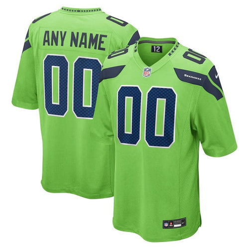 Seattle Seahawks - Maglia da gara NFL personalizzata alternativa - Verde neon