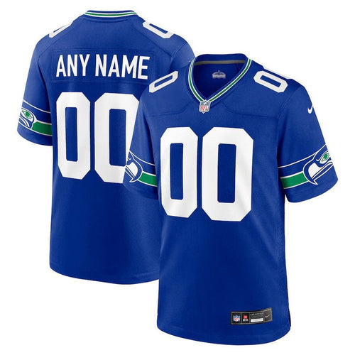Seattle Seahawks - Maglia NFL personalizzata Throwback Royal