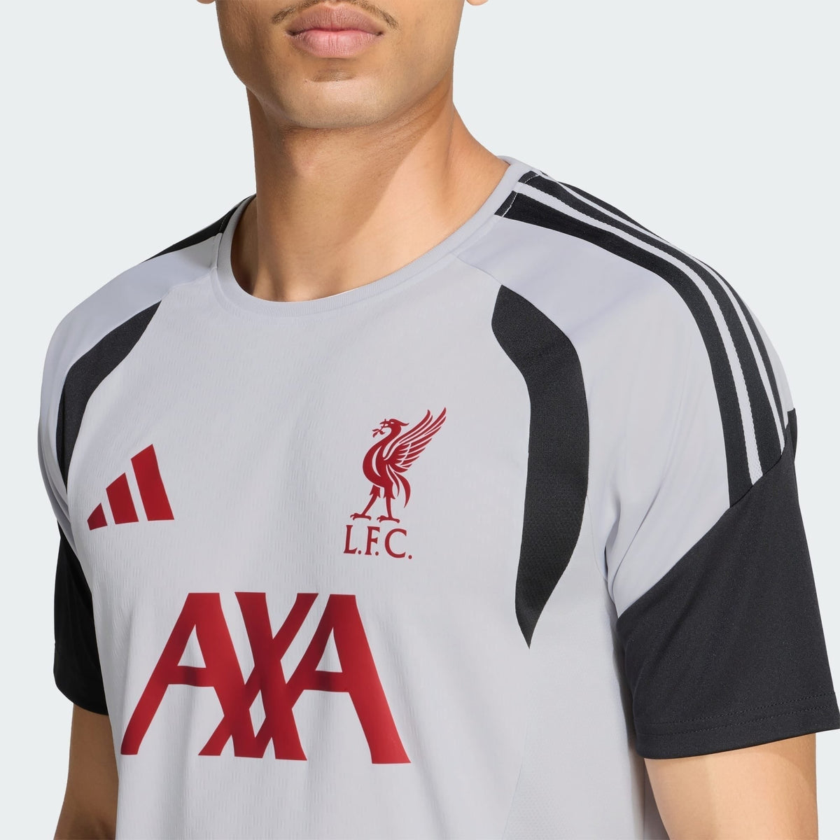 Liverpool 26/27 Training Jersey Grey - chest and crest detail