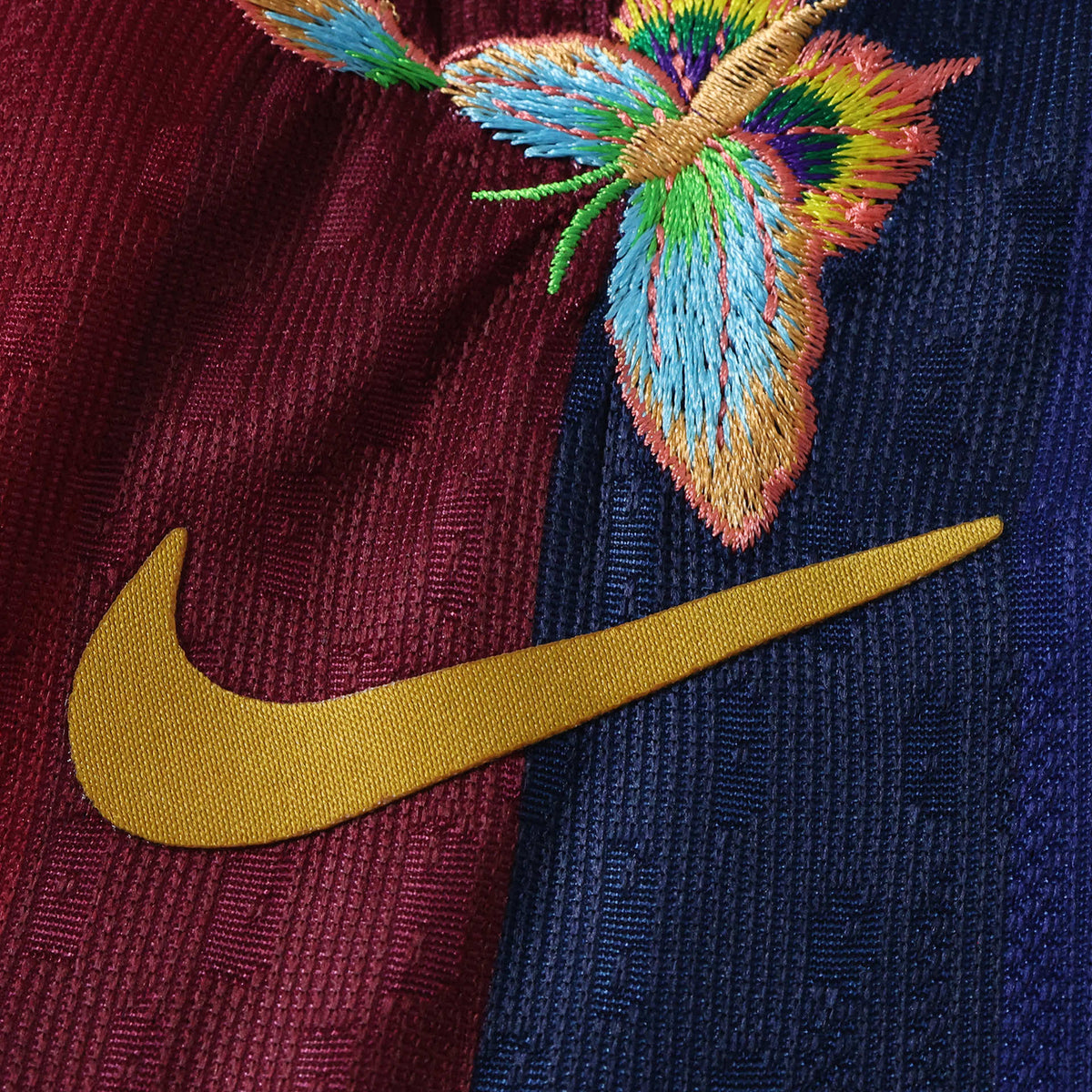 Barcelona 26/27 Home Embroidered Player Jersey - Nike swoosh and floral embroidery detail