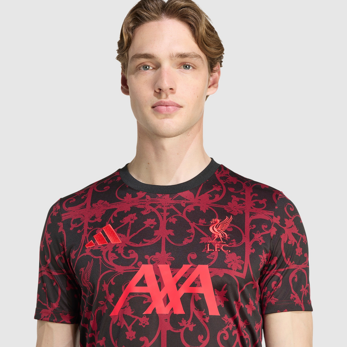 Liverpool 25/26 Pre Match Jersey - chest and crest detail