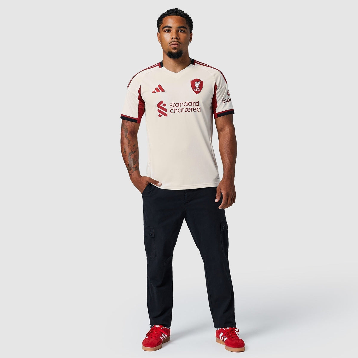 Liverpool 25/26 Away Jersey - worn by model full length