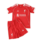 Liverpool 25/26 Home Kids Kit - shirt and shorts front