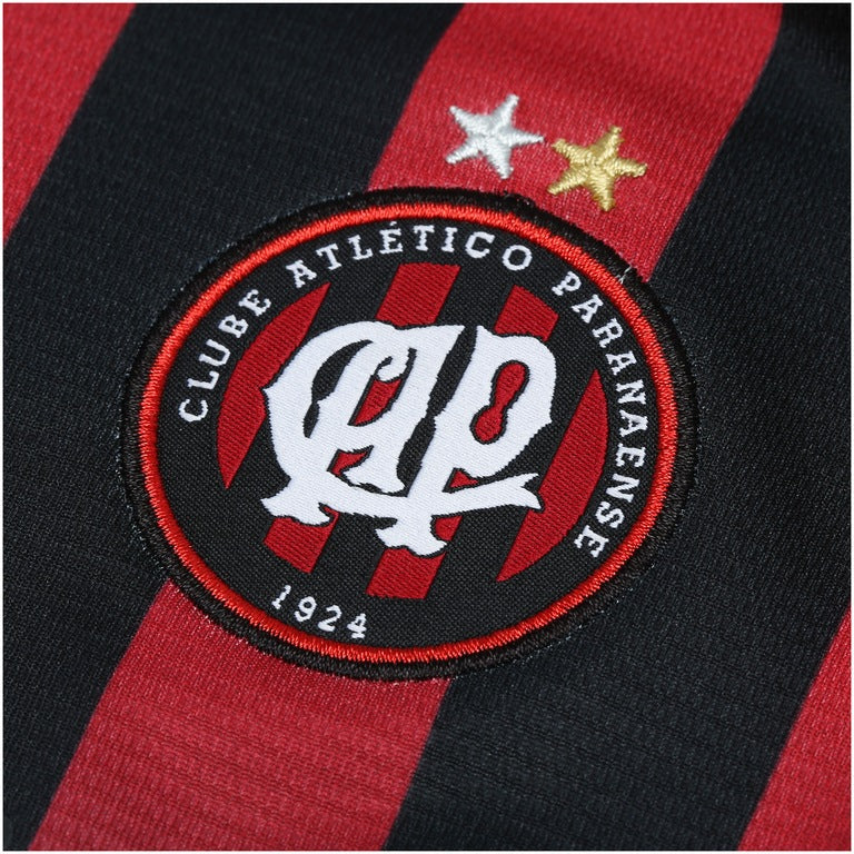 LJersey do Atlético-PR I 2017 nº 10 Umbro - Listras Preta e Vermelha