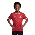 Flamengo 2026/27 third kids kit in red with tonal pattern, worn by child model