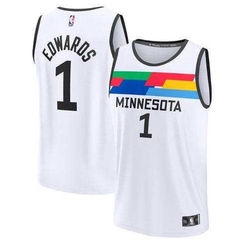 Anthony Edwards Minnesota Timberwolves Unisex 2023 Fastbreak NBA Trikot - City Edition - Weiß