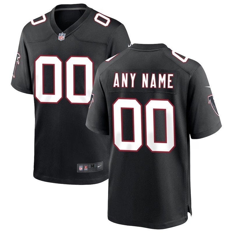 Atlanta Falcons - Maglia da gara NFL Throwback personalizzata - Nera
