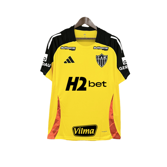 Maillot d’entraînement jaune de l’Atlético Mineiro 2025/26 – avec tous les sponsors – version supporter