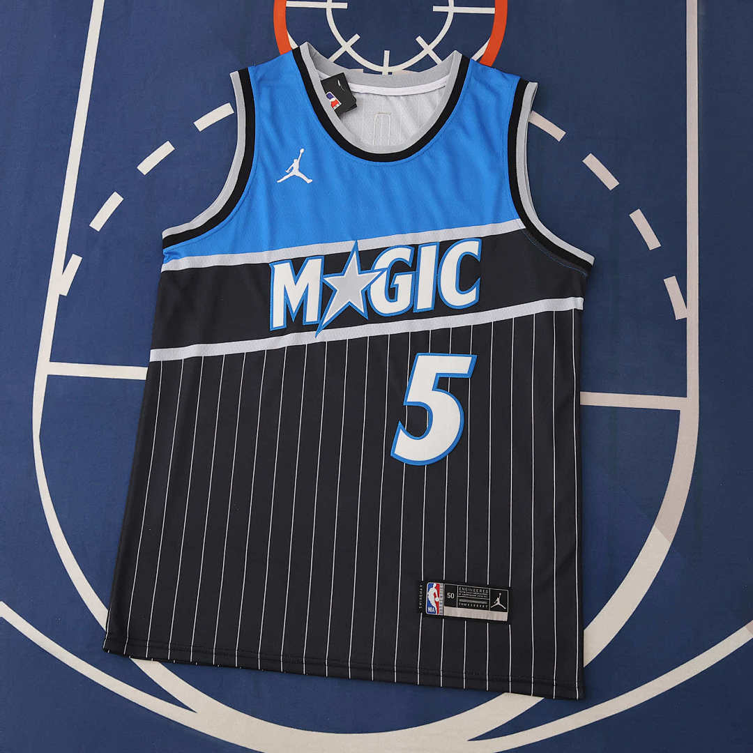 Orlando Magic 25/26 NBA Jersey - Statement Edition - Black Pinstripe - Banchero #5 - front