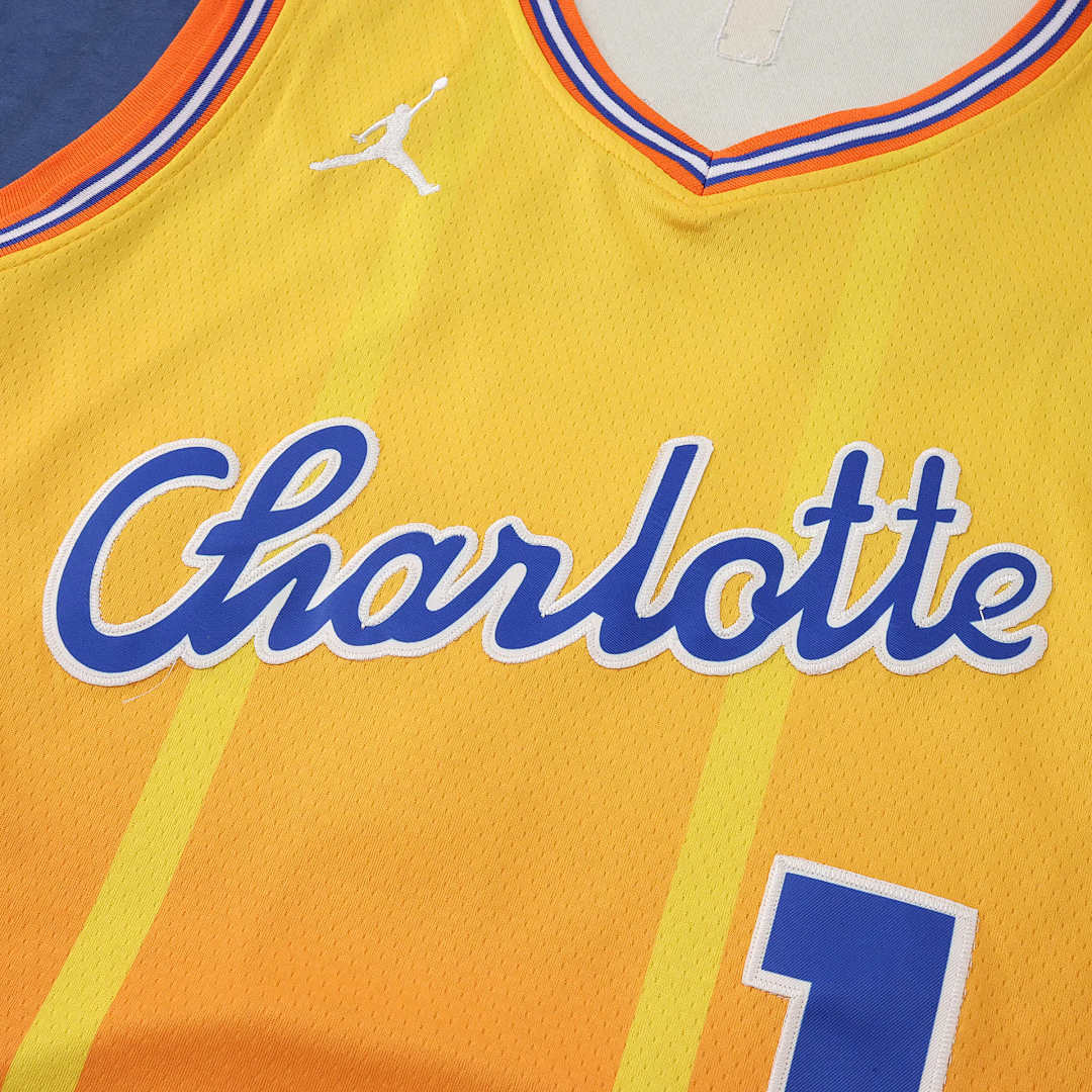 Charlotte Hornets 25/26 NBA Jersey - Orange - Ball #1 - detail 3