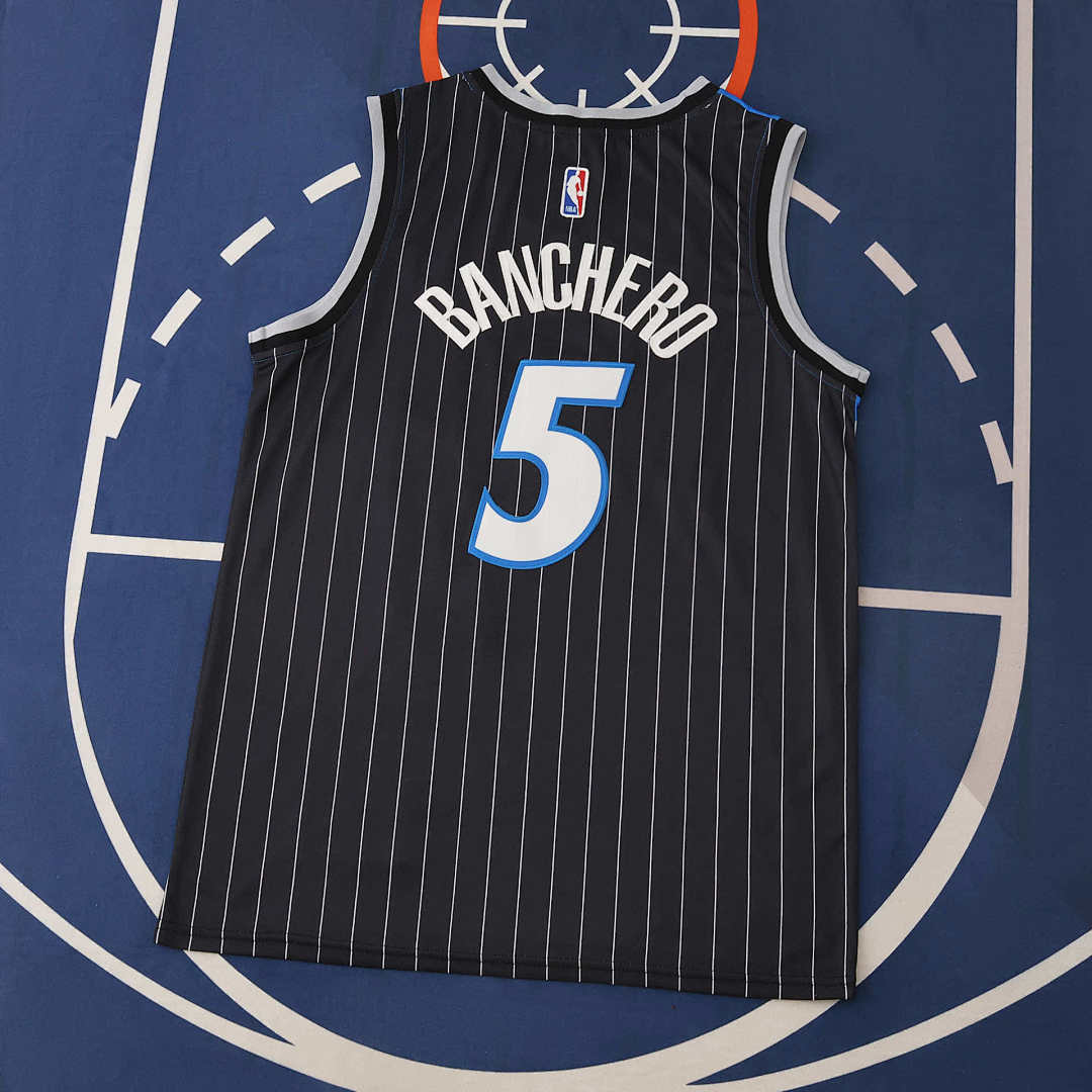 Orlando Magic 25/26 NBA Jersey - Statement Edition - Black Pinstripe - Banchero #5 - detail 3