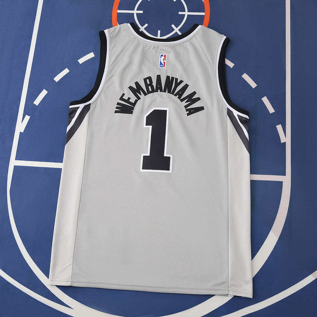 San Antonio Spurs 25/26 NBA Jersey - Statement Edition - Gray - Wembanyama #1 - detail 2