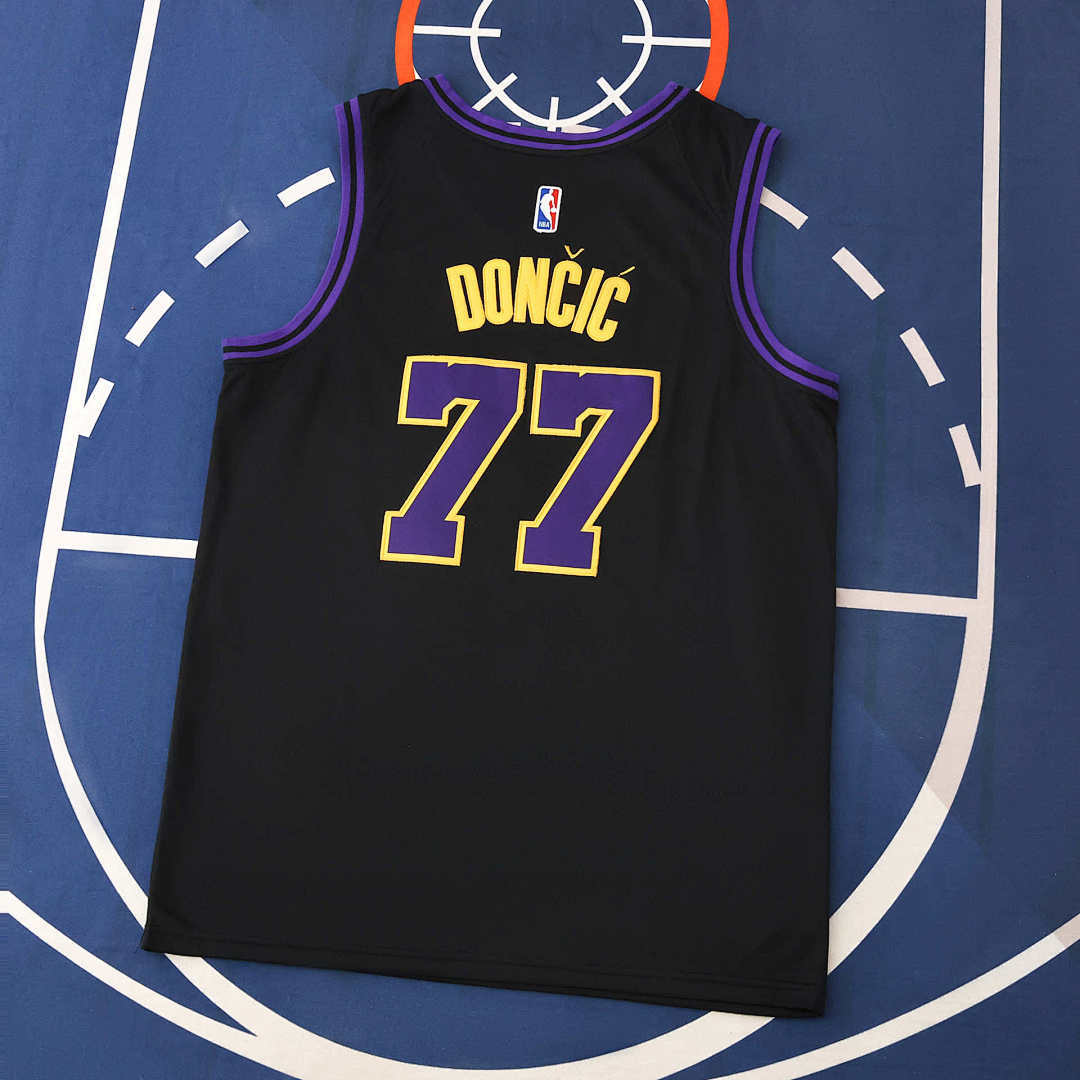 Los Angeles Lakers 25/26 NBA Jersey - City Edition - Black - Doncic #77 - detail 2