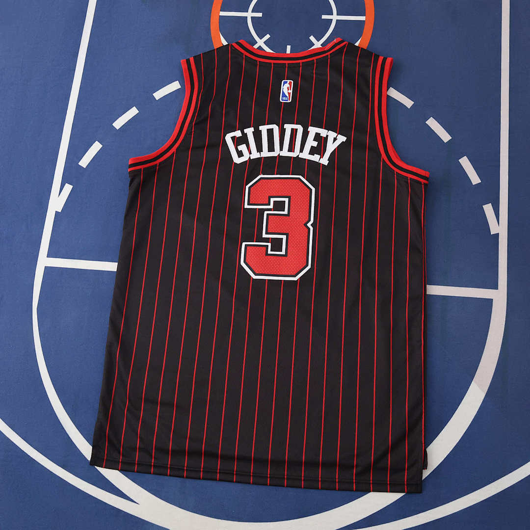 Chicago Bulls 25/26 NBA Jersey - Black Pinstripe - Giddey #3 - detail 2