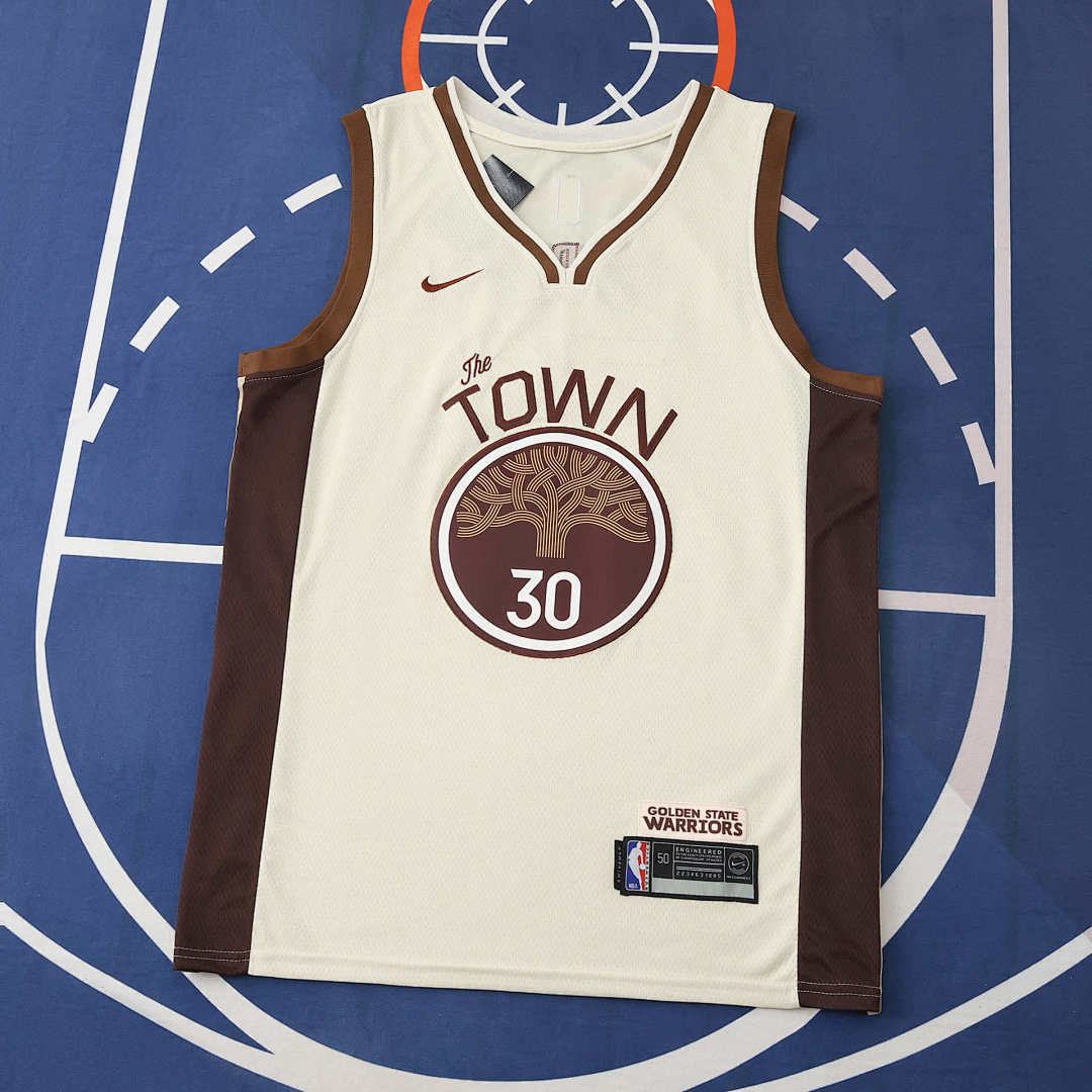 Golden State Warriors 25/26 NBA Jersey - City Edition - Cream - Curry #30 - front
