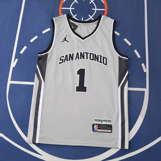 San Antonio Spurs 25/26 NBA Jersey - Statement Edition - Gray - Wembanyama #1 - front