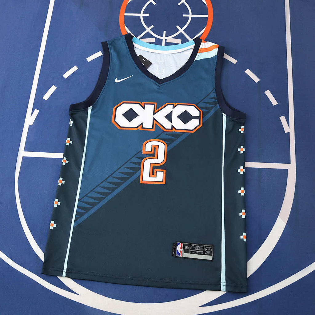 Oklahoma City Thunder 25/26 NBA Jersey - Navy and Teal - Gilgeous-Alexander #2 - front