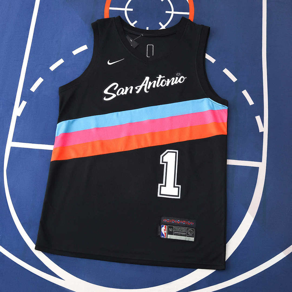 San Antonio Spurs 25/26 NBA Jersey - City Edition - Black - Wembanyama #1 - front