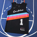 San Antonio Spurs 25/26 NBA Jersey - City Edition - Black - Wembanyama #1 - front