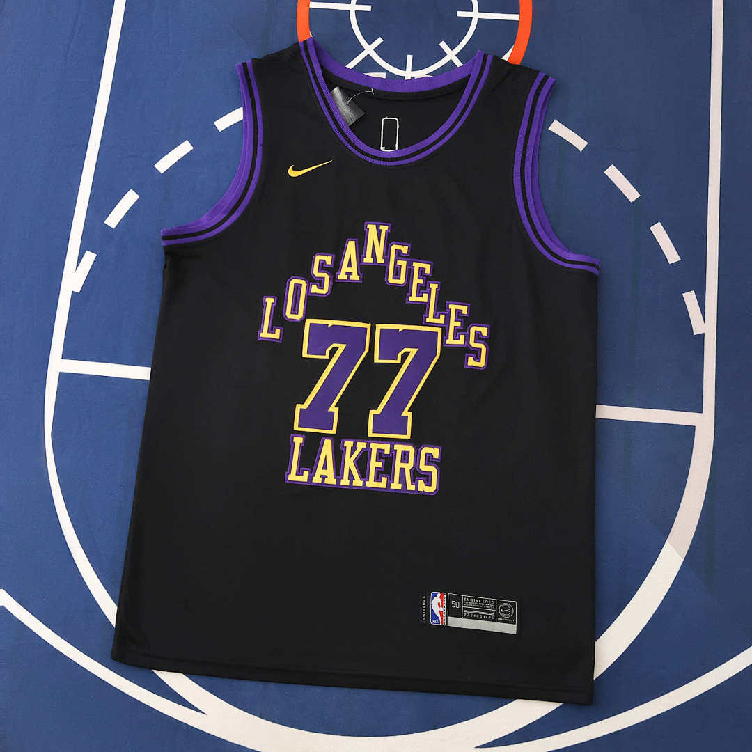 Los Angeles Lakers 25/26 NBA Jersey - City Edition - Black - Doncic #77 - front