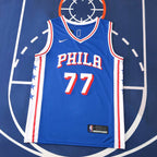 Philadelphia 76ers 25/26 NBA Jersey - Statement Edition - Blue - Edgecombe #77 - front