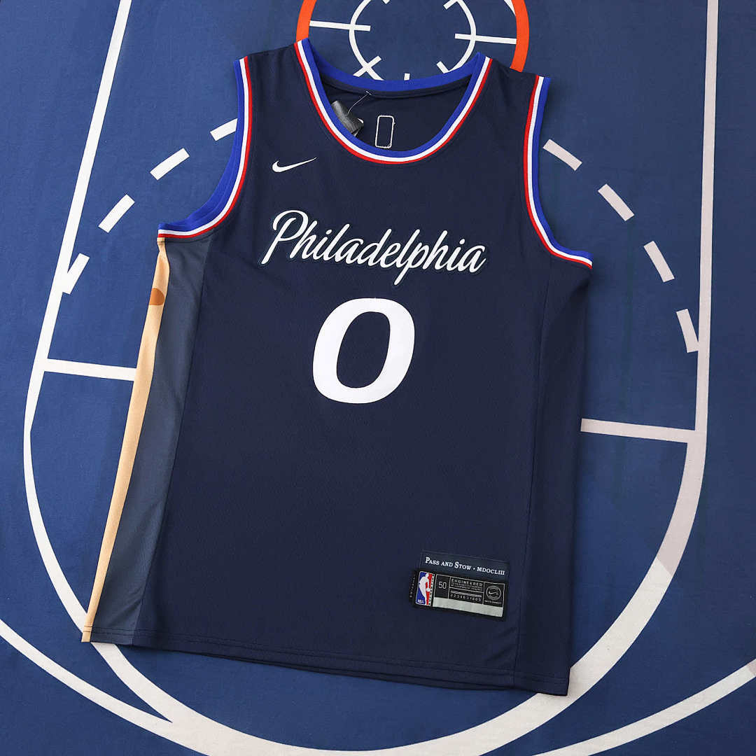 Philadelphia 76ers 25/26 NBA Jersey - Navy - Maxey #0 - front