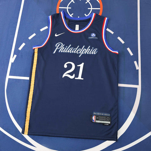 フィラデルフィア・76ers 25/26 NBA ユニフォーム - ネイビー - エンビード #21