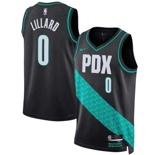 Maglia NBA unisex Damian Lillard Portland Trail Blazers 2023 - City Edition - Nera