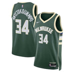 Maglia NBA unisex 2023 Giannis Antetokounmpo Milwaukee Bucks - Icon Edition - Verde cacciatore