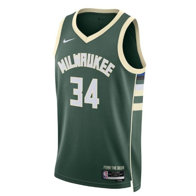 Maglia NBA unisex 2023 Giannis Antetokounmpo Milwaukee Bucks - Icon Edition - Verde cacciatore
