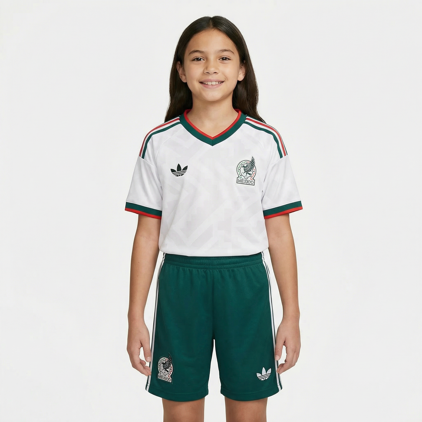 Kids Kit México 2026/27  Woman - White Green