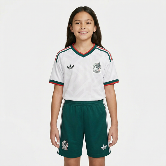 Kids Kit México 2026/27  Woman - White Green
