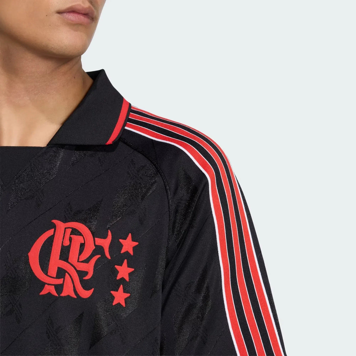 Flamengo 2026 lifestyle jersey in black - red crest detail
