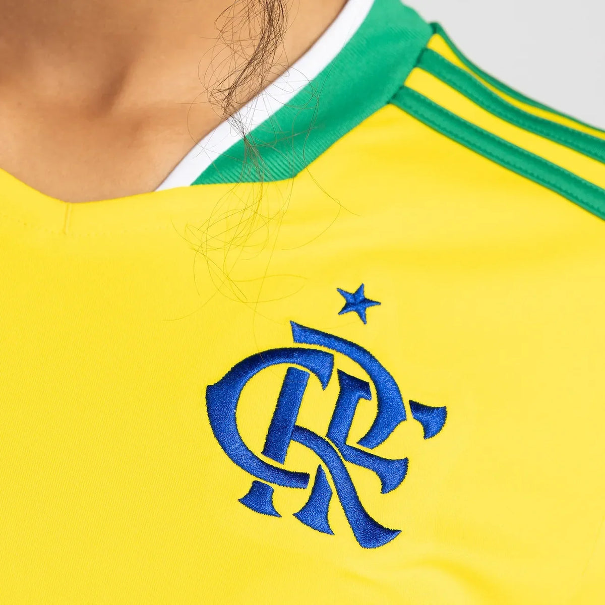Flamengo 2026 Brazil edition women's jersey - blue crest close-up