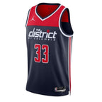 Camiseta NBA Edición Statement 2023 de Kyle Kuzma de los Washington Wizards Unisex - Azul Marino