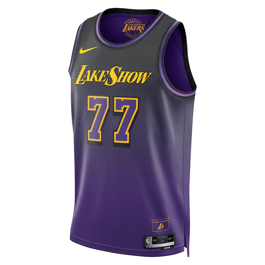 Luka Dončić - Camiseta NBA City Edition Los Angeles Lakers 2024 - Morada - Unisex