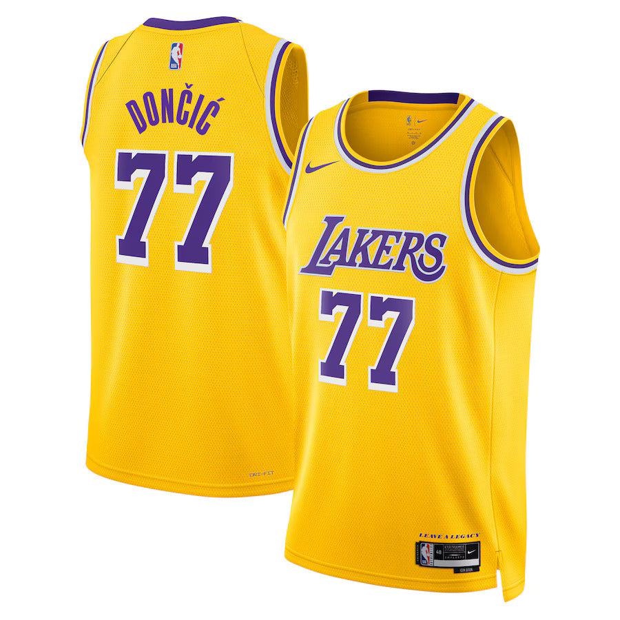 Luka Dončić - Los Angeles Lakers Icon Edition 2024 NBA Trikot - Gold - Unisex
