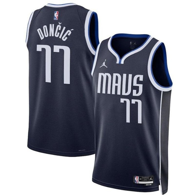 Luka Dončić - Camiseta NBA Statement Edition 2023 Unisex de los Dallas Mavericks - Azul marino