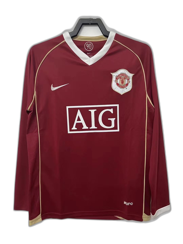 Maillot Domicile Manchester United 06/07 - Manches Longues Version Rétro