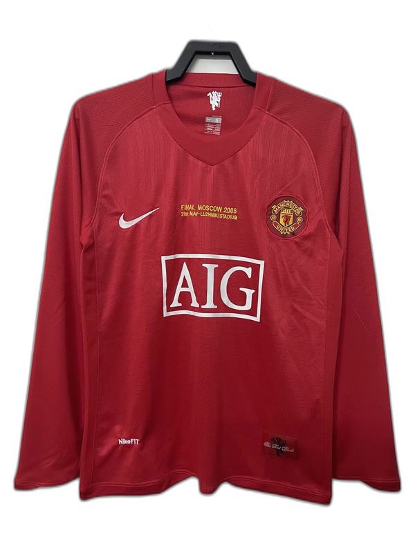 Maillot Domicile Manchester United 07/08 - Version Rétro Manches Longues
