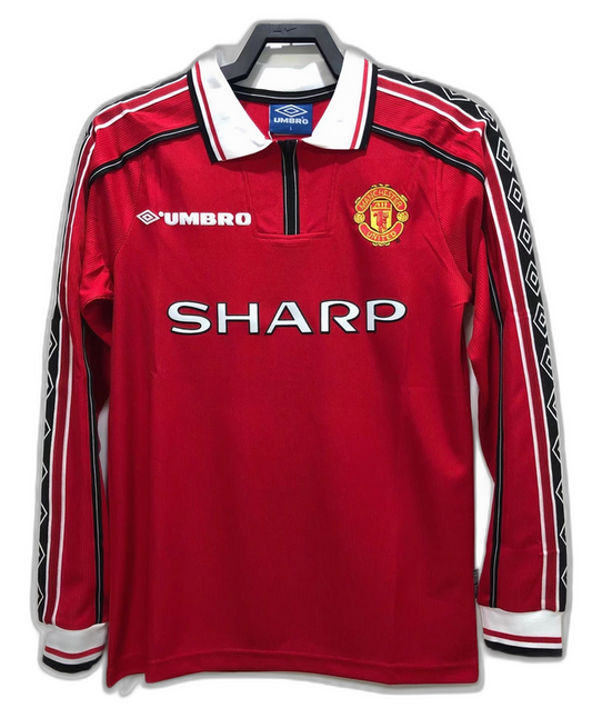 Manchester United 1998 I Home Jersey - Long Sleeve Retro Version