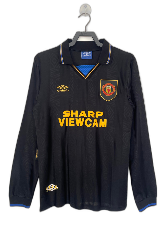 Manchester United 93/94 Schwarzes Trikot - Langarm Retro-Version