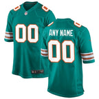 Miami Dolphins - Maglia da gara NFL personalizzata alternativa color acquamarina