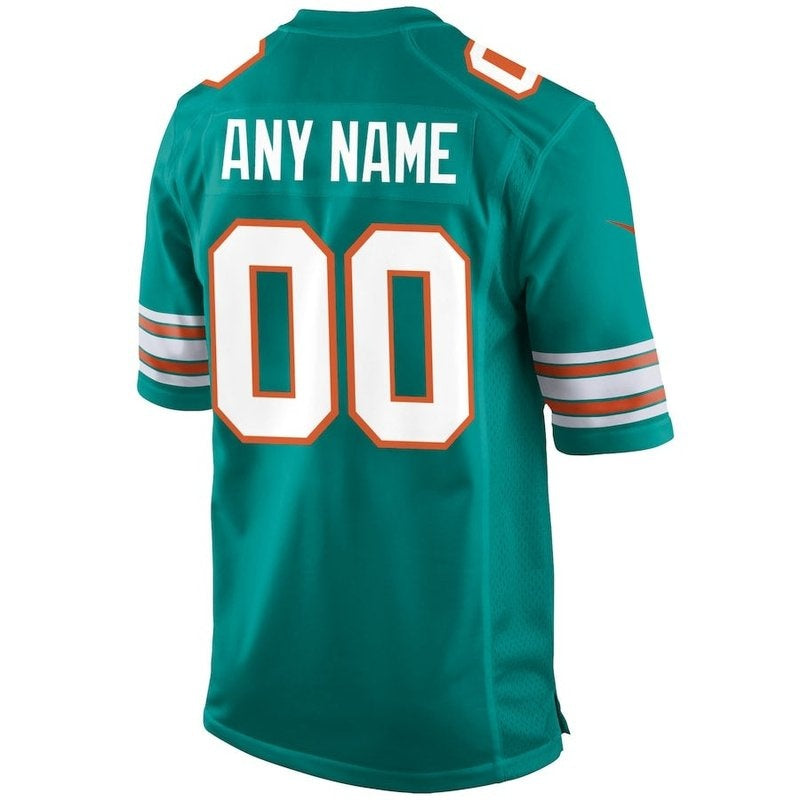 Miami Dolphins - Maglia da gara NFL personalizzata alternativa color acquamarina