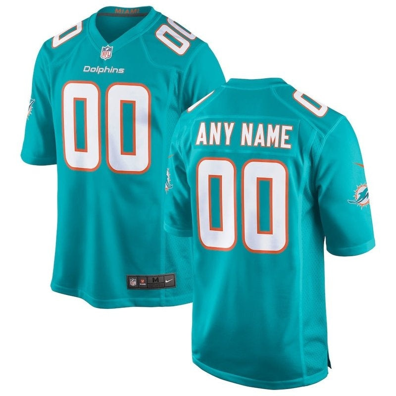 Miami Dolphins - Maglia da gara NFL personalizzata Aqua