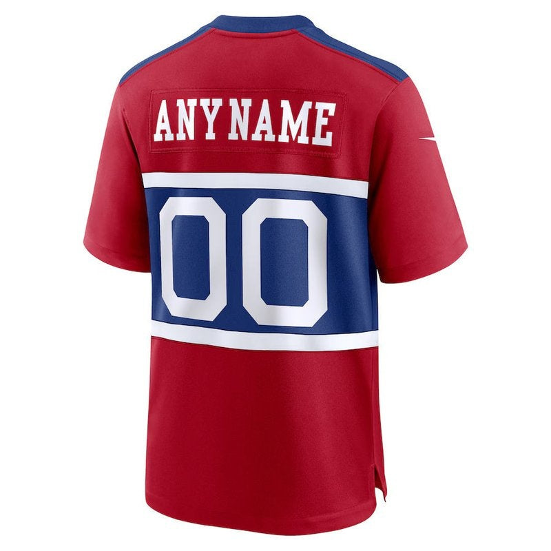 New York Giants - Maglia da gara NFL personalizzata Century Alternate - Rossa