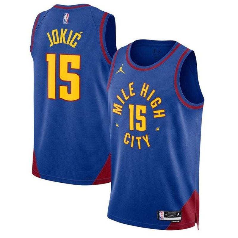Maillot NBA Nikola Jokic Denver Nuggets Unisexe Édition Statement 2023 - Bleu