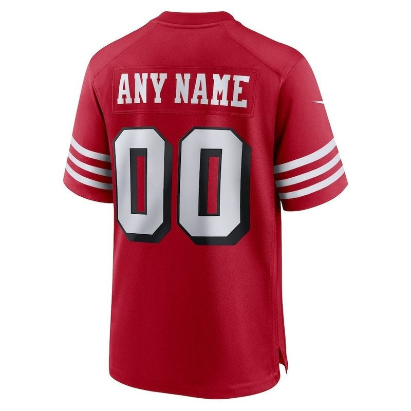 San Francisco 49ers - Maglia da gara NFL personalizzata alternativa color cremisi