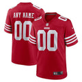 San Francisco 49ers - Maglia NFL personalizzata color cremisi